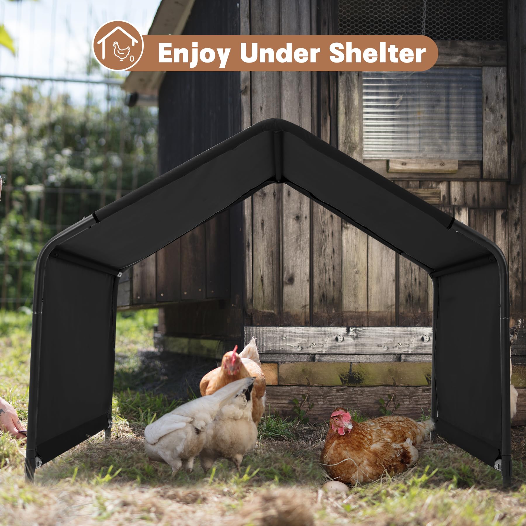 Yokaniwa dog shade shelter sliding-cover enables quick setup and secure fit