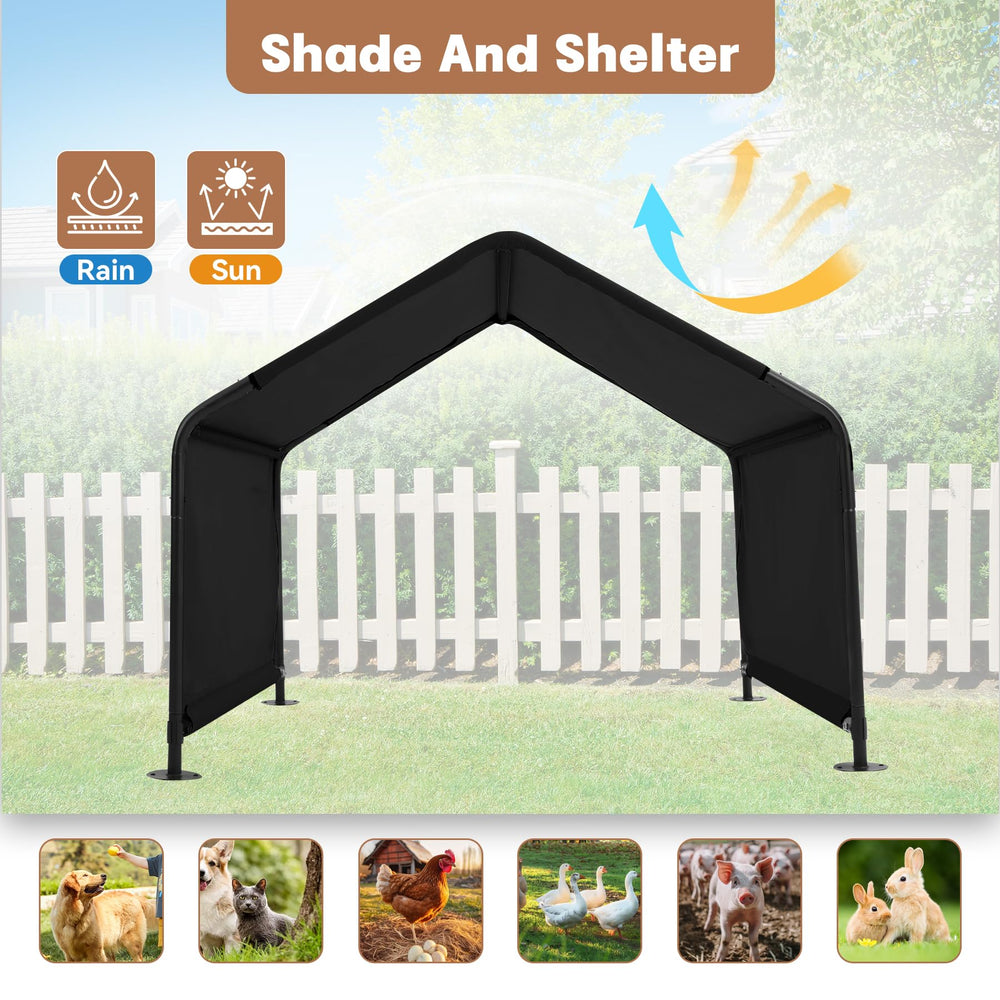 Yokaniwa shelter water-resistant cover protects pets from sun and rain