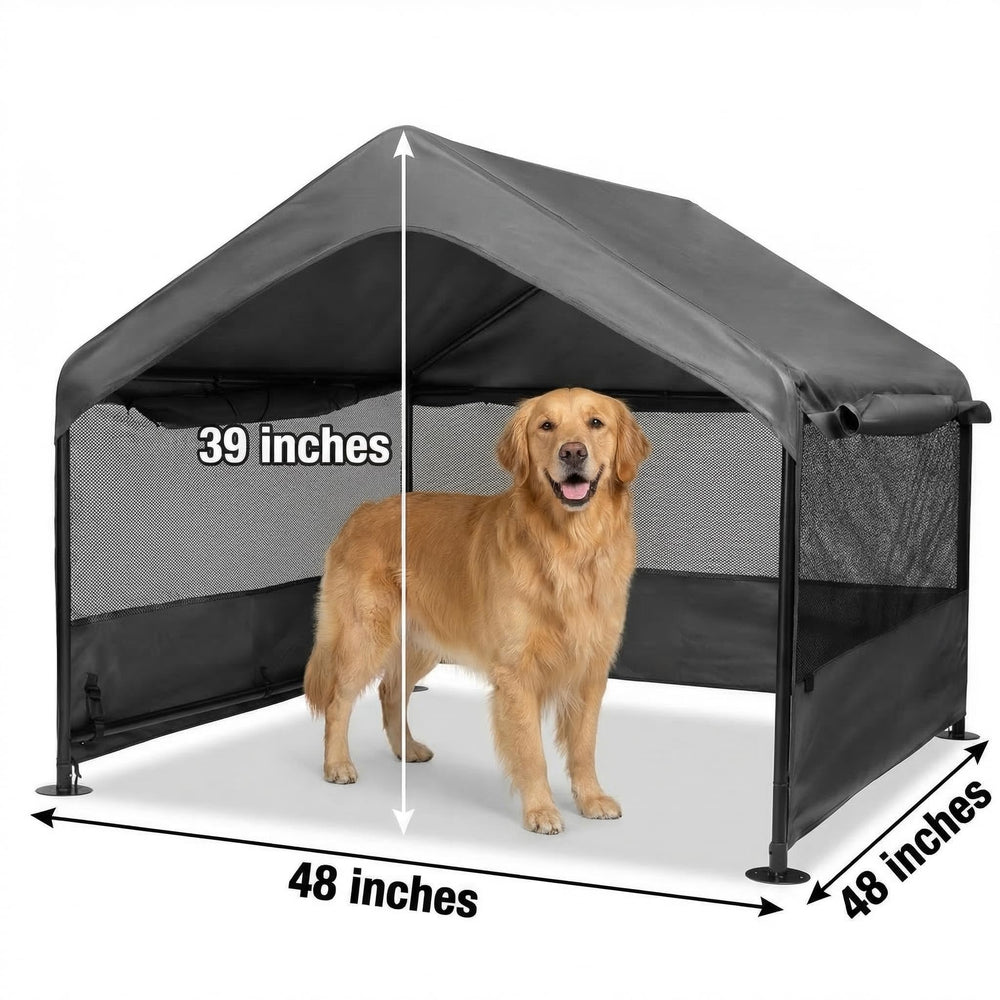 Yokaniwa dog tent ready in minutes for quick shade.