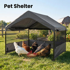 Yokaniwa shelter side panel highlights breathable mesh windows for airflow.
