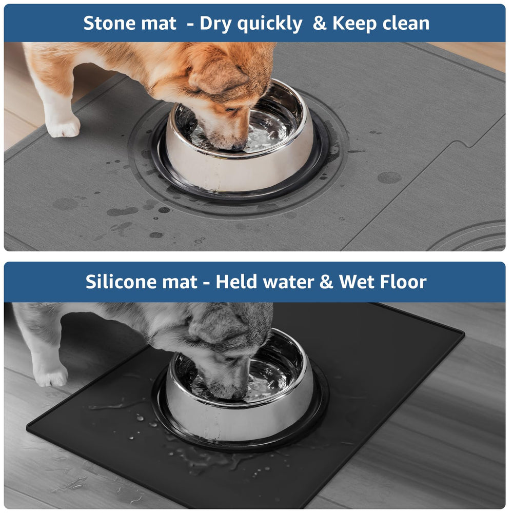 Yolife detachable two-in-one stone mat illustrates flexible setup with two bowls