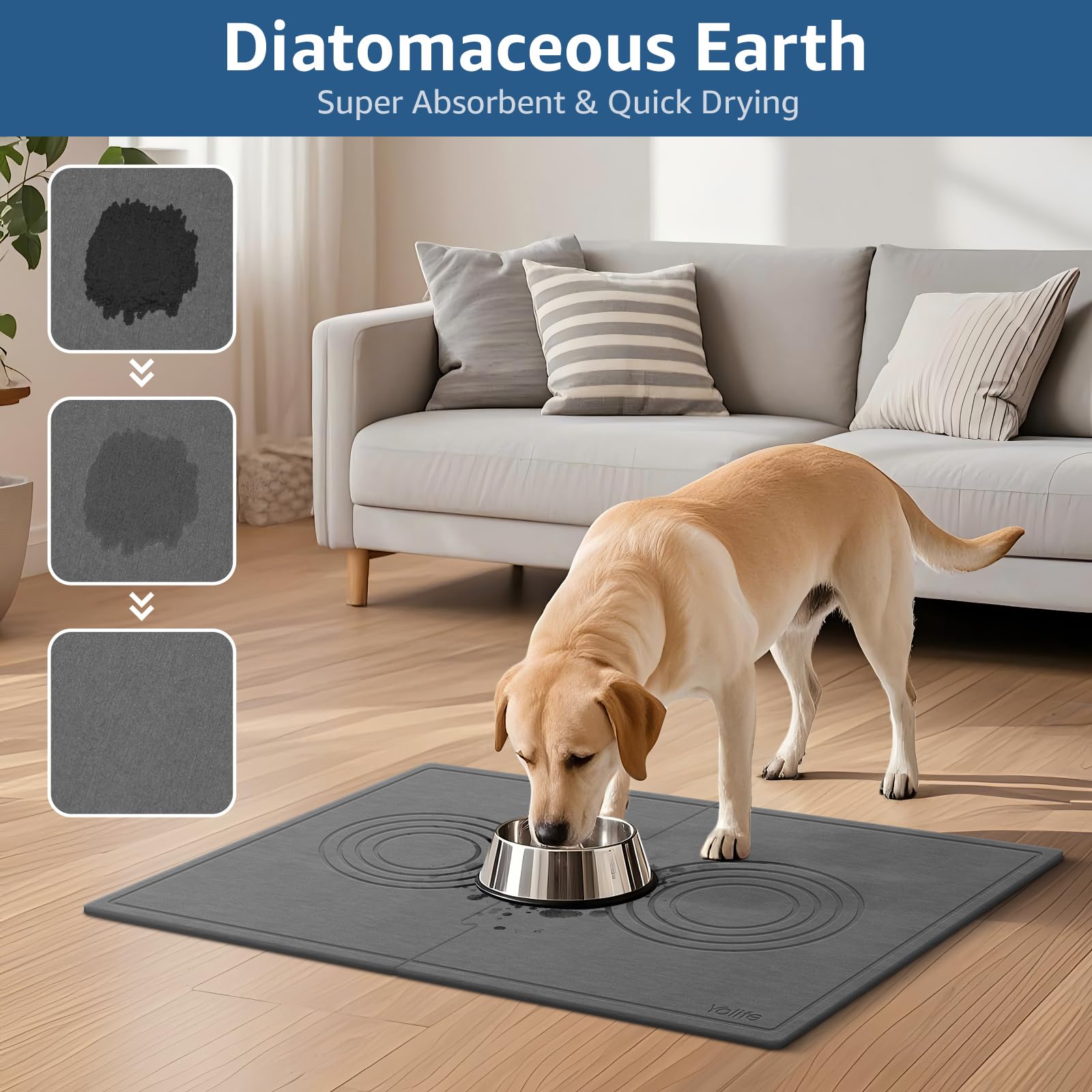 Yolife water-grooves non-slip-pads guide moisture away from floors