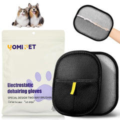 YOMI PET Hair Remover Glove close-up on breathable mesh for gentle hair pickup.