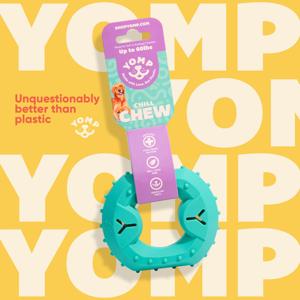 Yomp ChillChew frozen treat toy ideal for teething puppies.