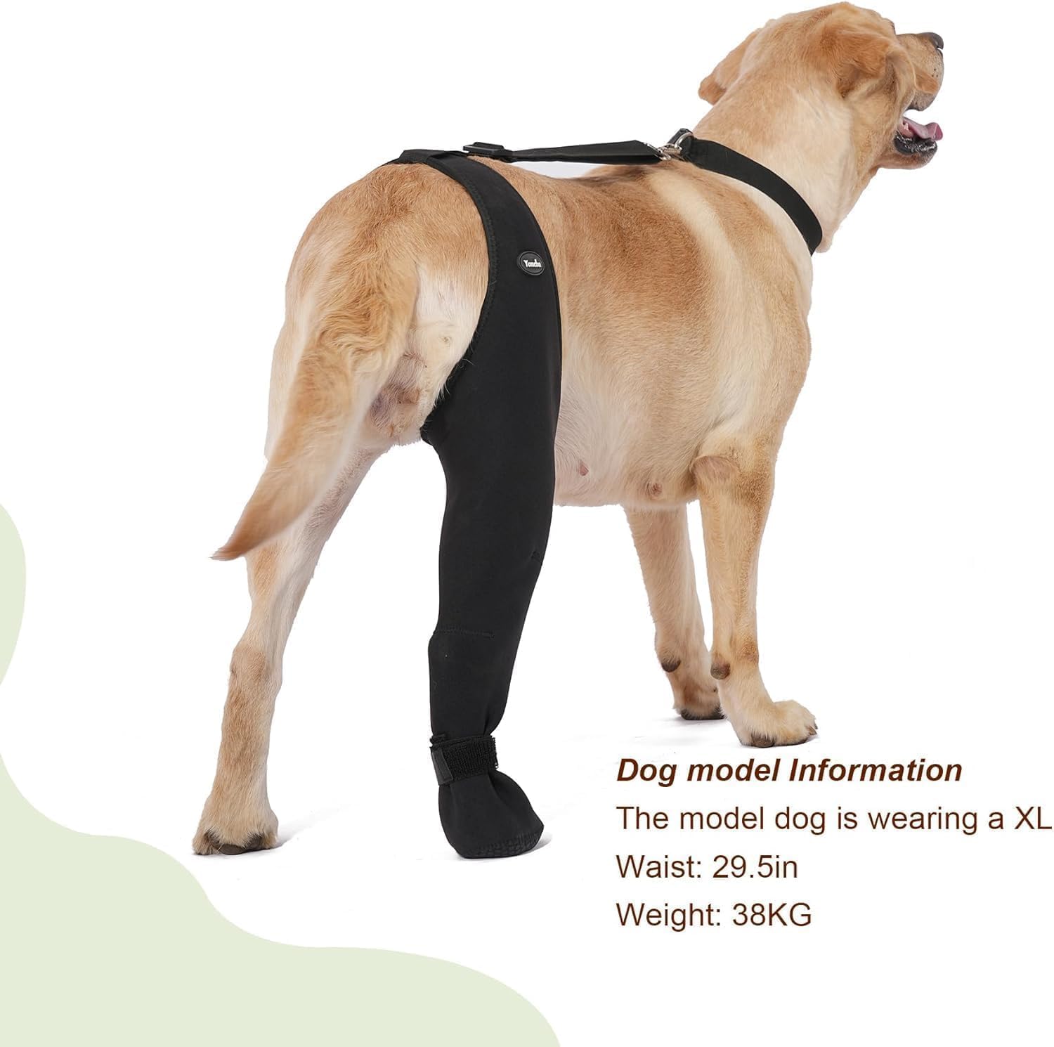 Yoneba recovery sleeve leg right XL secure fit for paw protection