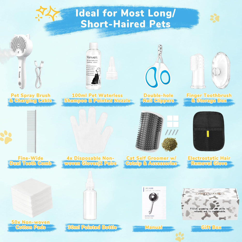 Yonvelt complete grooming kit image highlights time-saving pet care.