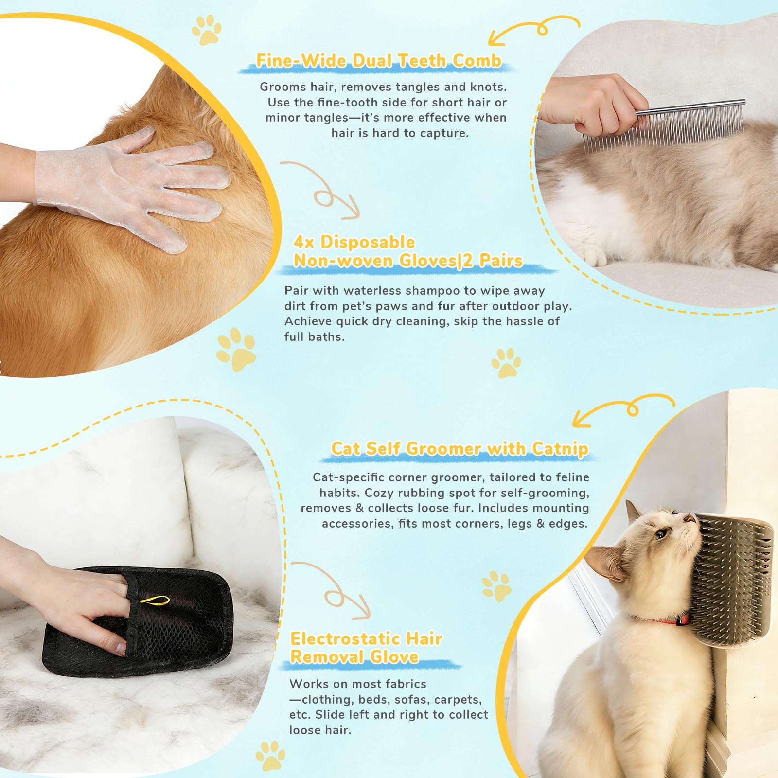 Yonvelt disposable nonwoven gloves for quick post-outdoor paw wipes.