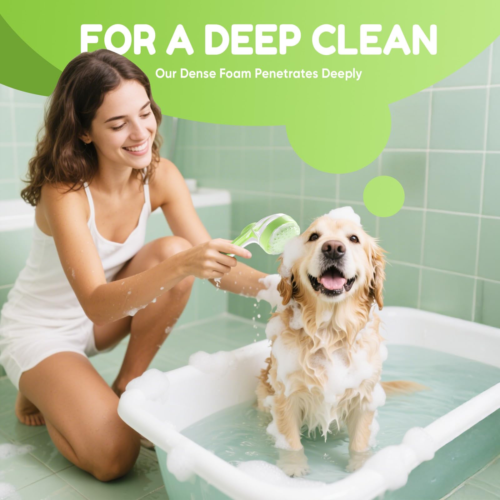 Yonynn ergonomic non-slip handle provides secure control when grooming wet pets
