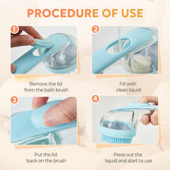 Yonynn pet bath brush designed for dogs and cats' coat care in green