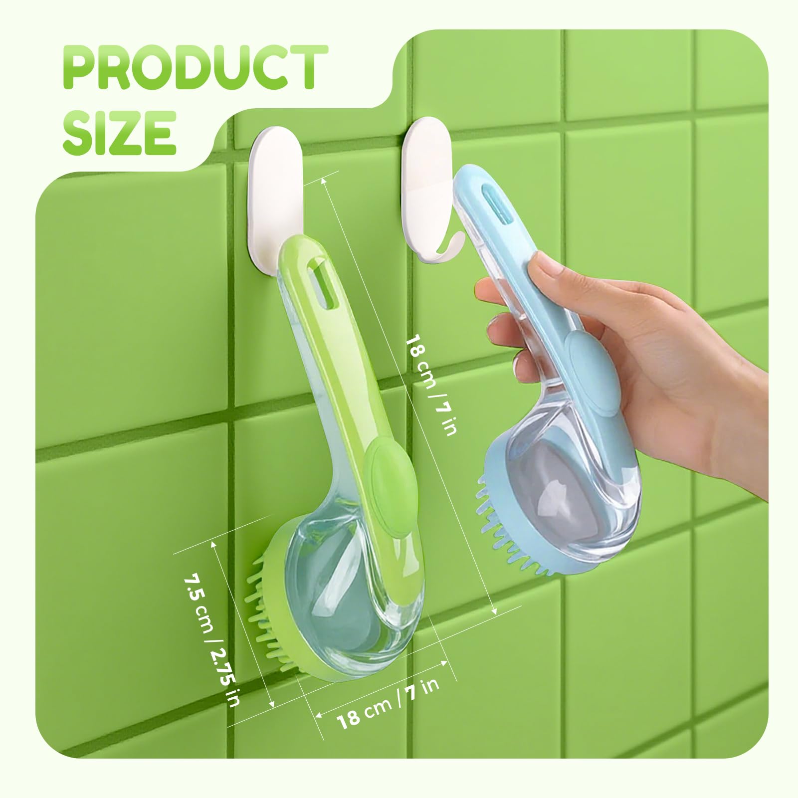 Yonynn two-piece blue bath brush set is easy to clean and travel-friendly