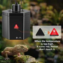 Yoobao heat lamp hooked for flexible mounting in terrariums