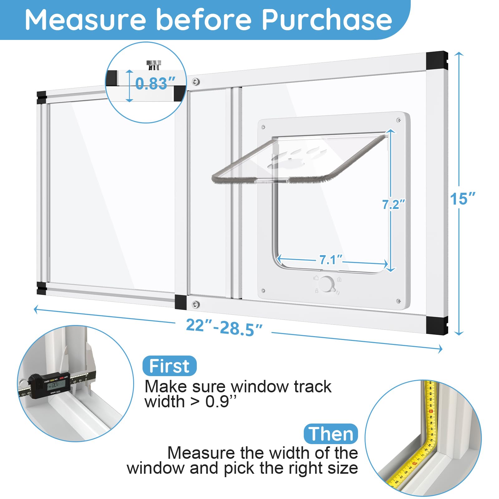 Yoochee adjustable width sash fits 22–28.5 inches