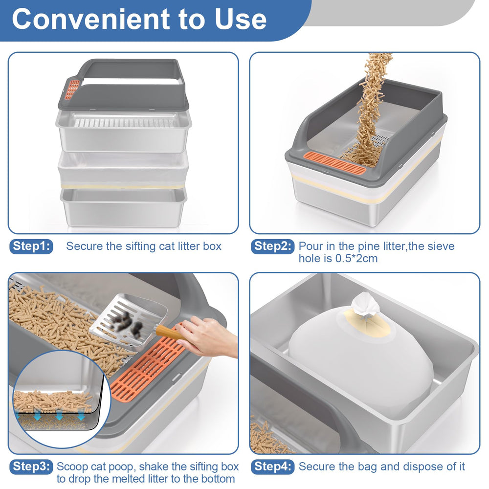 Yoochee litter box accessories and mat simplify routine cleaning and setup.