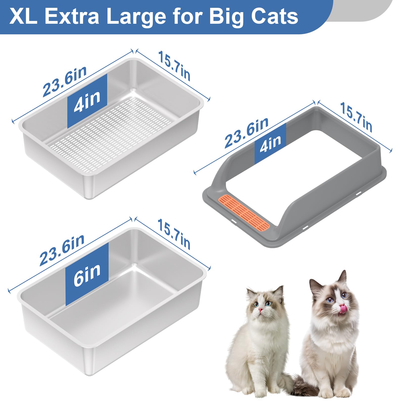Yoochee XL sifting litter box dimensions for generous cat and multi-cat households.