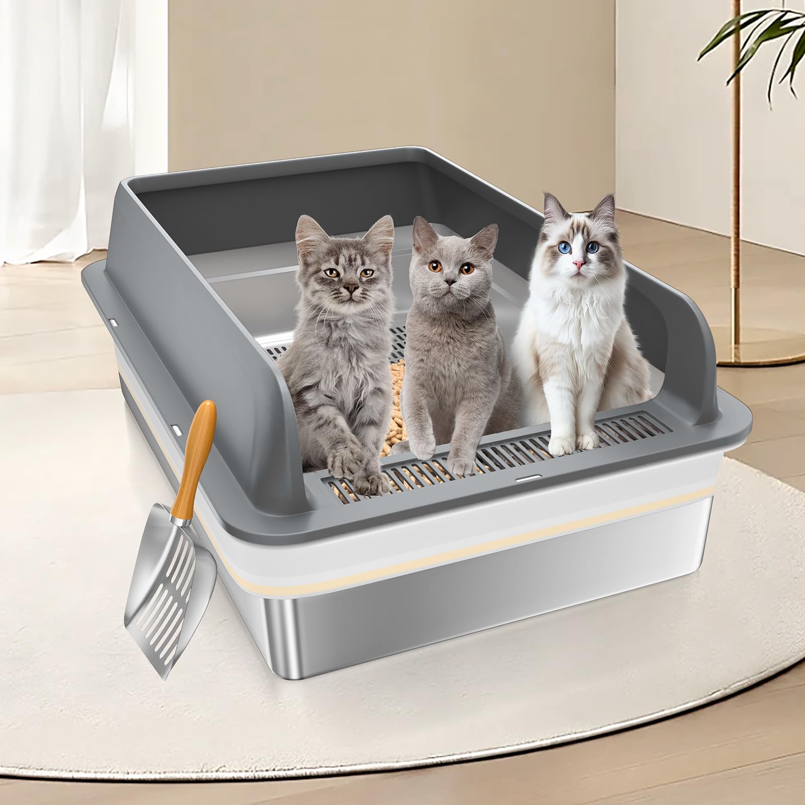 Yoochee XXXL litter box bottom pan 28x20—ample space for big cats.