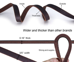 YOOGAO Pet genuine leather dog training leash 6ft for versatile training and longer leads