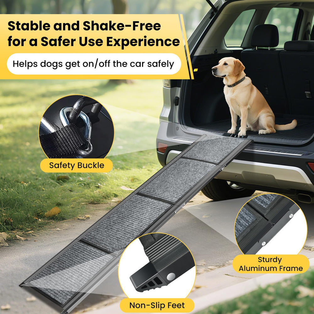 Yookesen dog ramp supports up to 250 lbs for larger dogs.