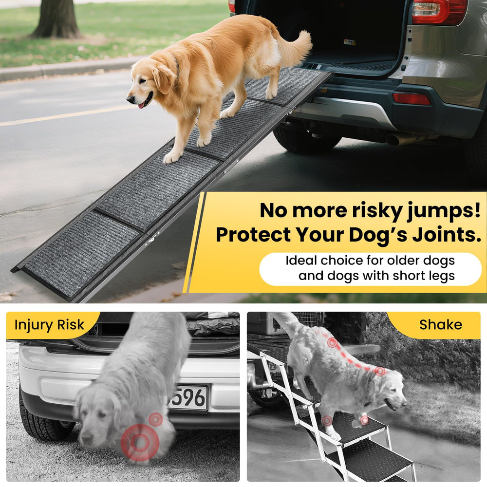 Yookesen dog ramp folded for portable travel and storage.