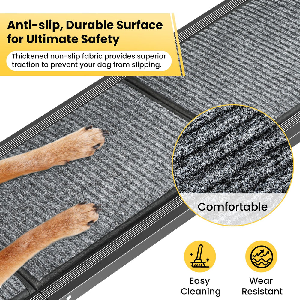 Yookesen dog ramp with non-slip surface for secure grip.