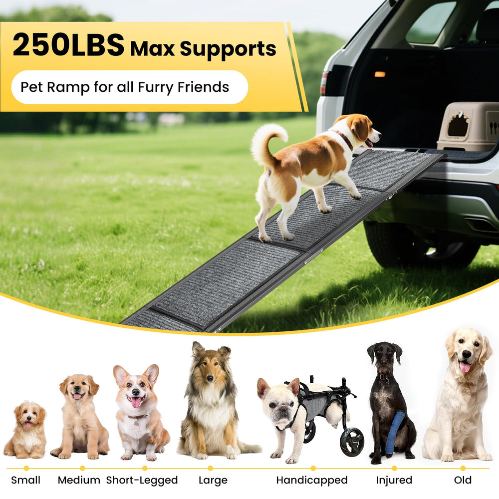 Yookesen dog ramp wide 17.3-inch surface improves turning.