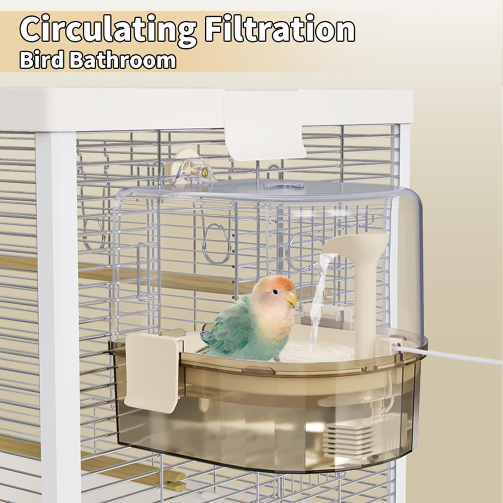 Durable ABS plastic YOOSO WING bath provides clear visibility of water.