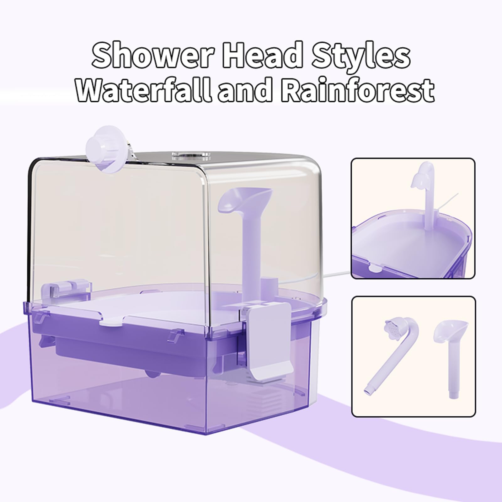 YOOSO WING suitable for lovebirds and budgies provides spacious bathing space.