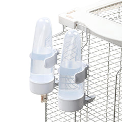 YOOSO WING bird feeder water dispenser 200ml two-pack mounted on cage for reliable hydration.