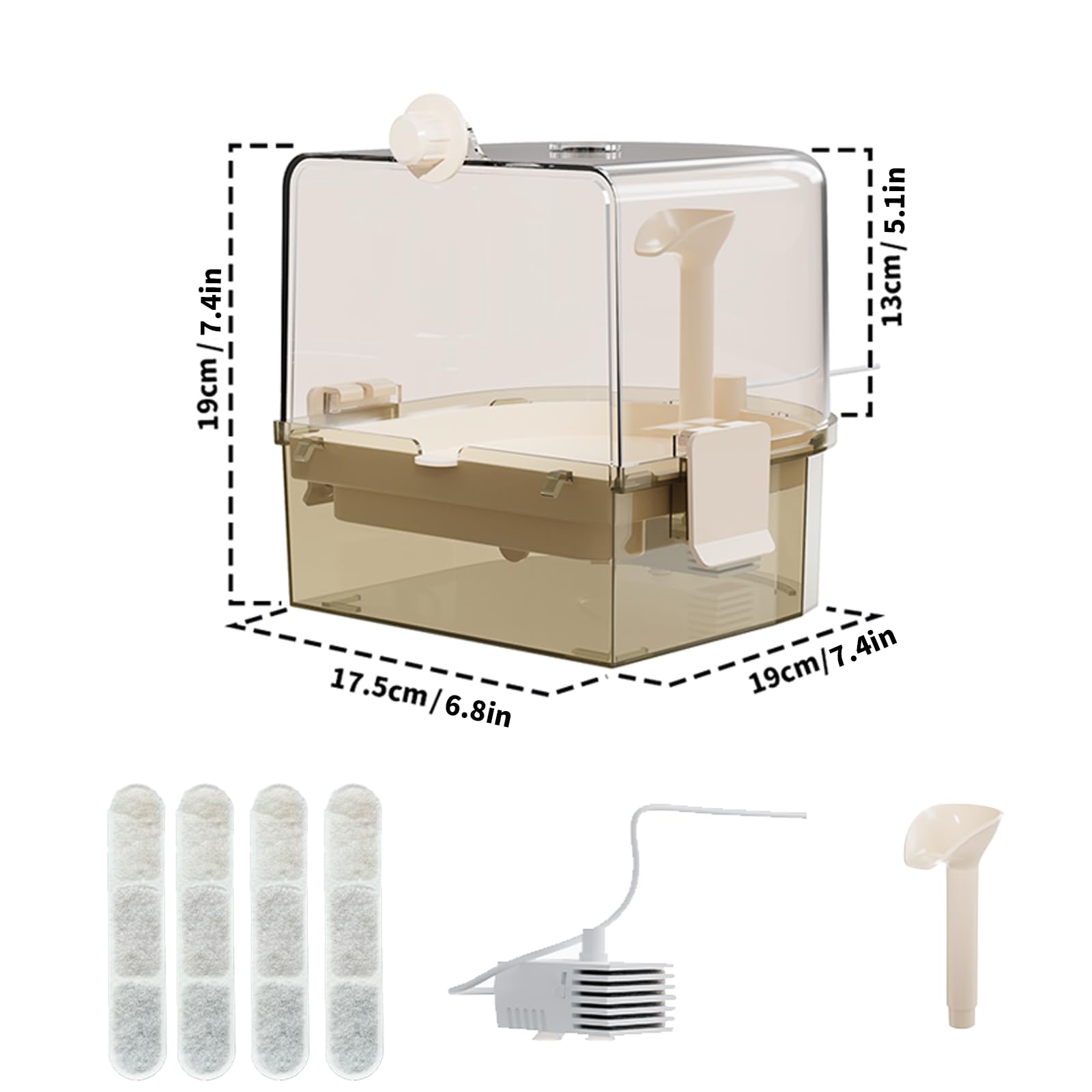 Large capacity bath lasts up to four days between refills.