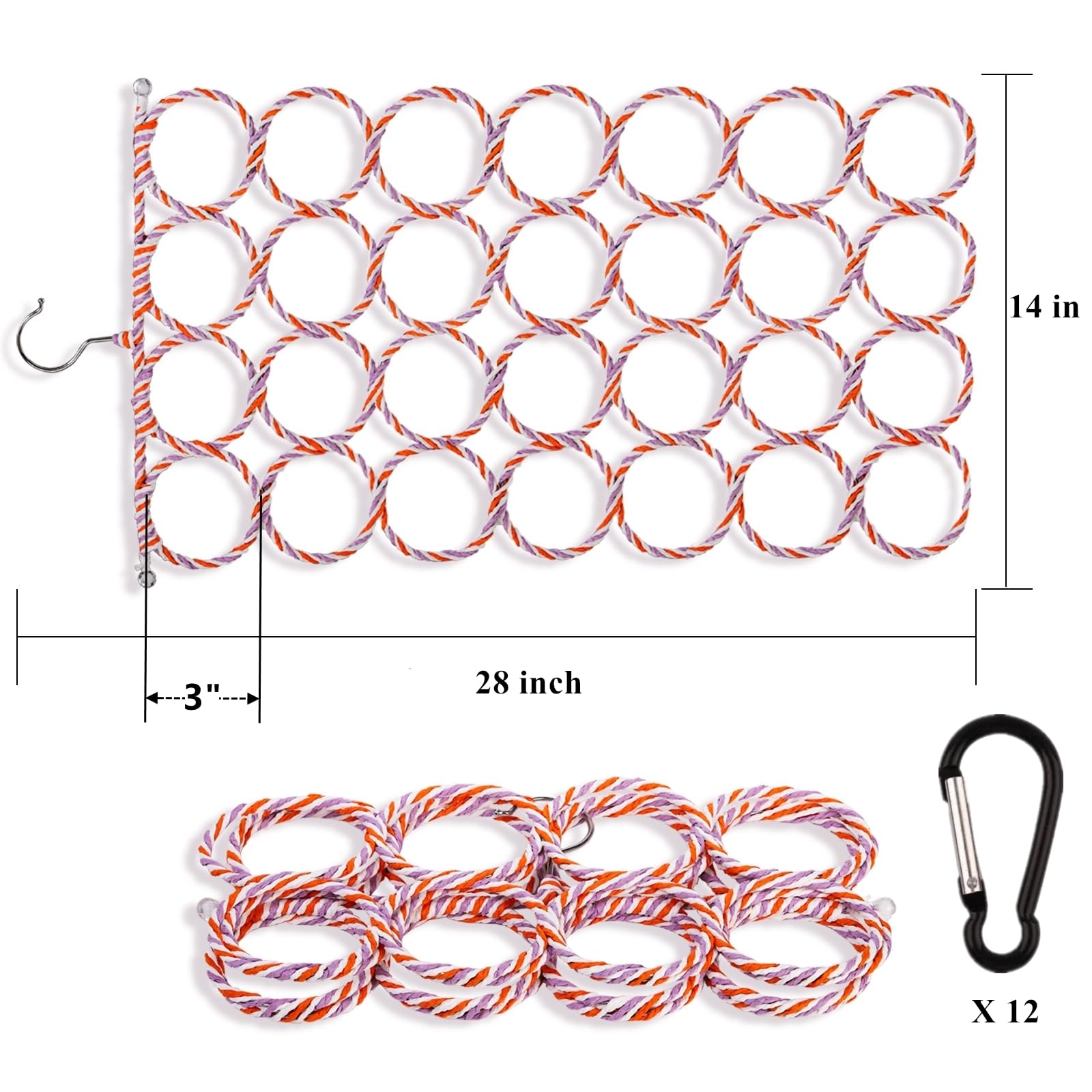 Yopay rat climbing rope ladder highlighting sturdy rings