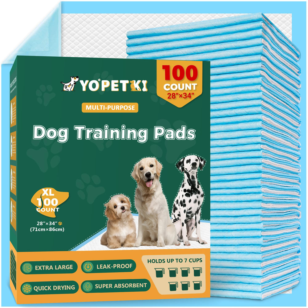 YOPETKI XL 28x34 dog pee pad provides ample coverage for large dogs and multi-pet homes.