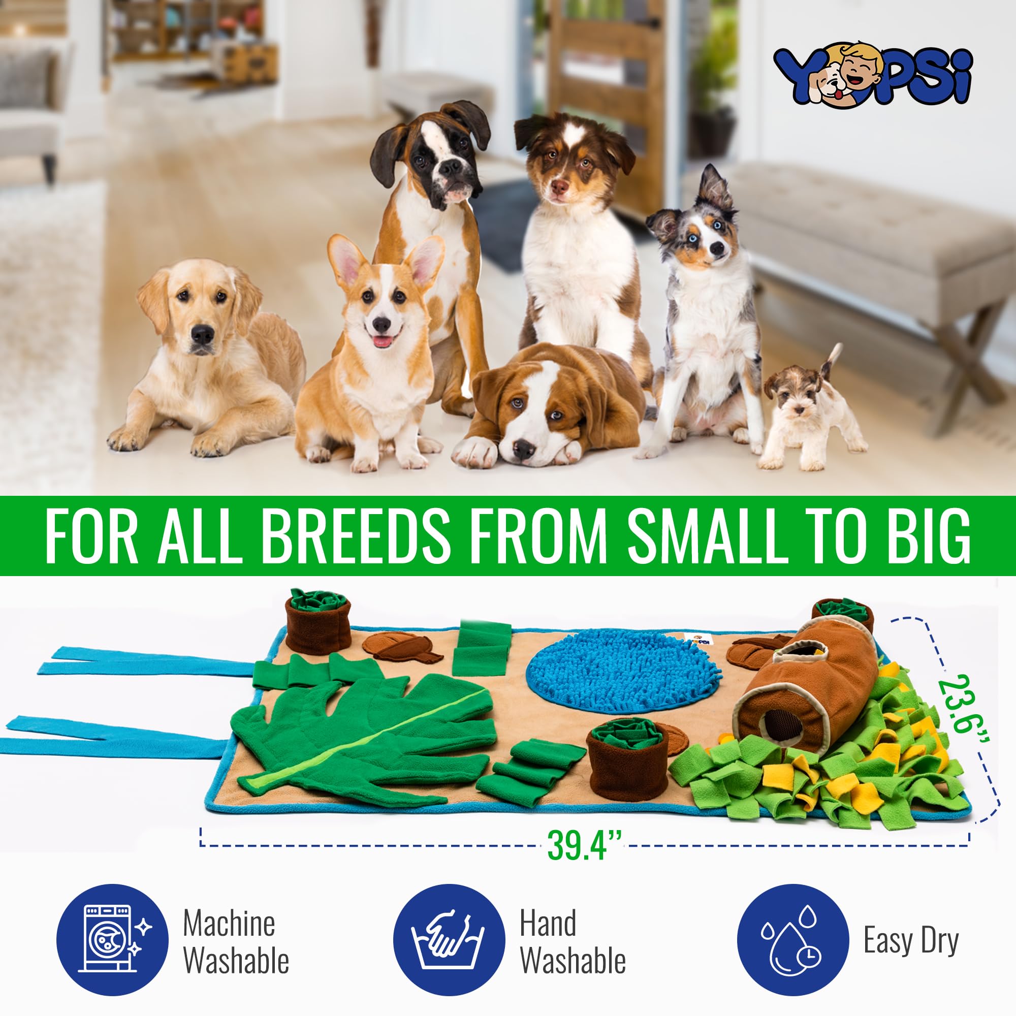 YOPSI Snuffle Mat for large dogs — durable design suited for active enrichment