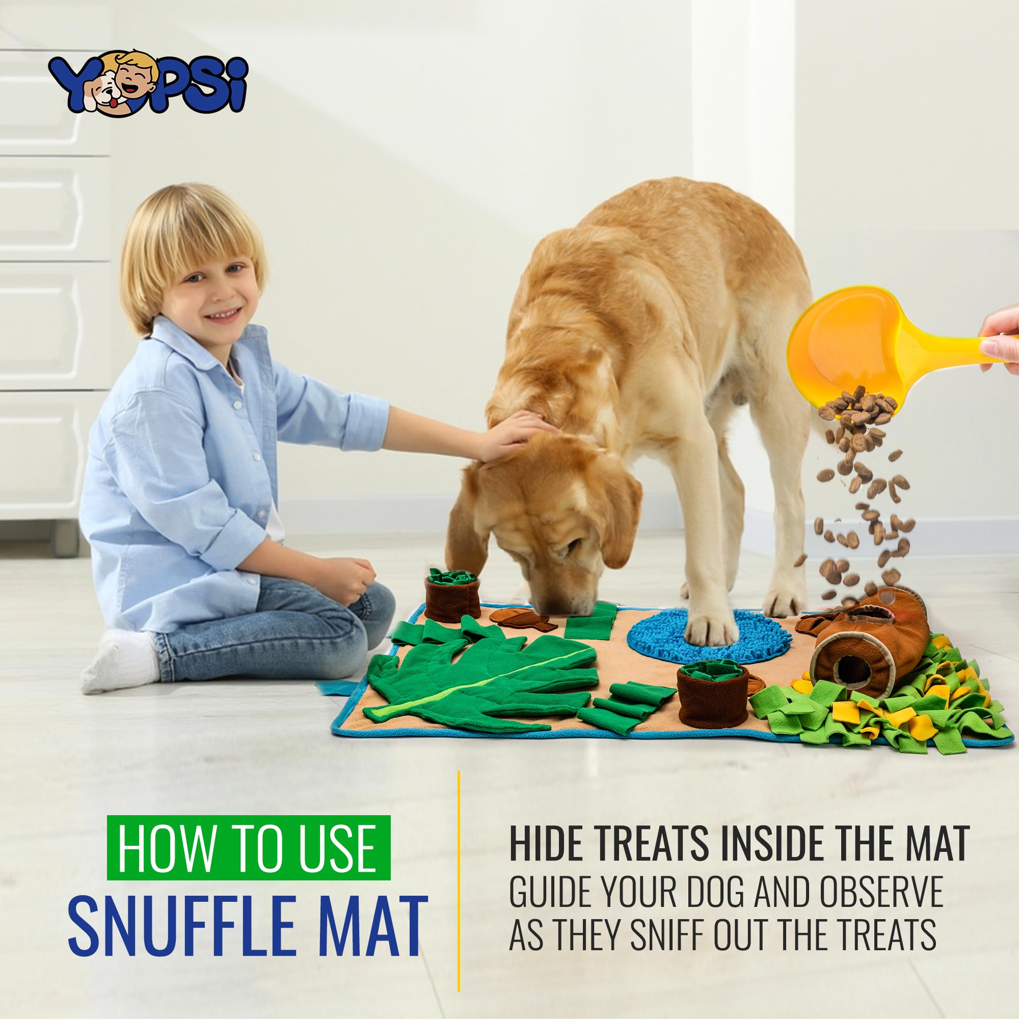 YOPSI Snuffle Mat for large dogs — machine washable surface for easy cleaning after use