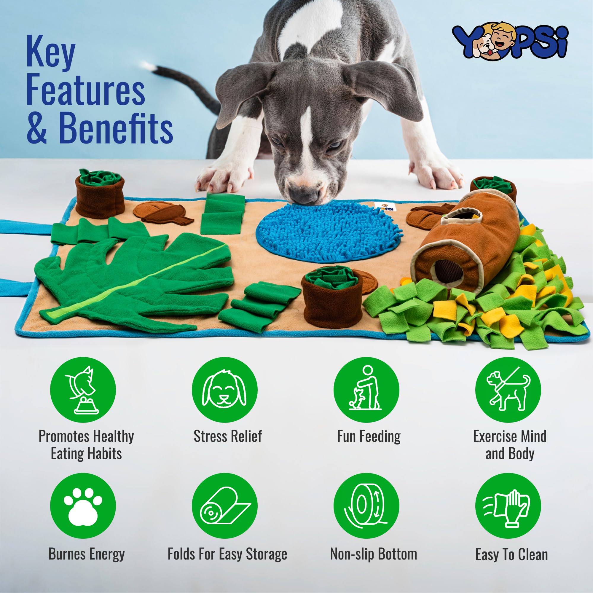 YOPSI Snuffle Mat for large dogs — soft material for gentle foraging sessions