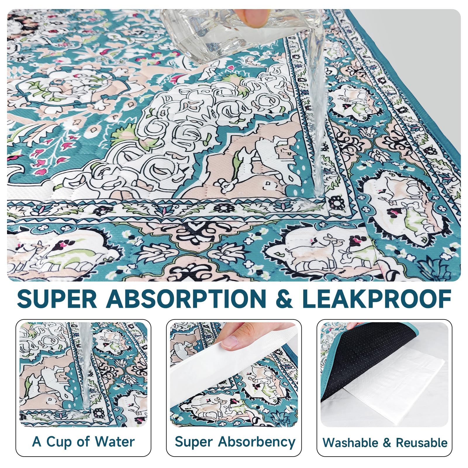 YOSEPATI 36x36 puppy pad showing leakproof, multi-layer protection for reliable housebreaking.