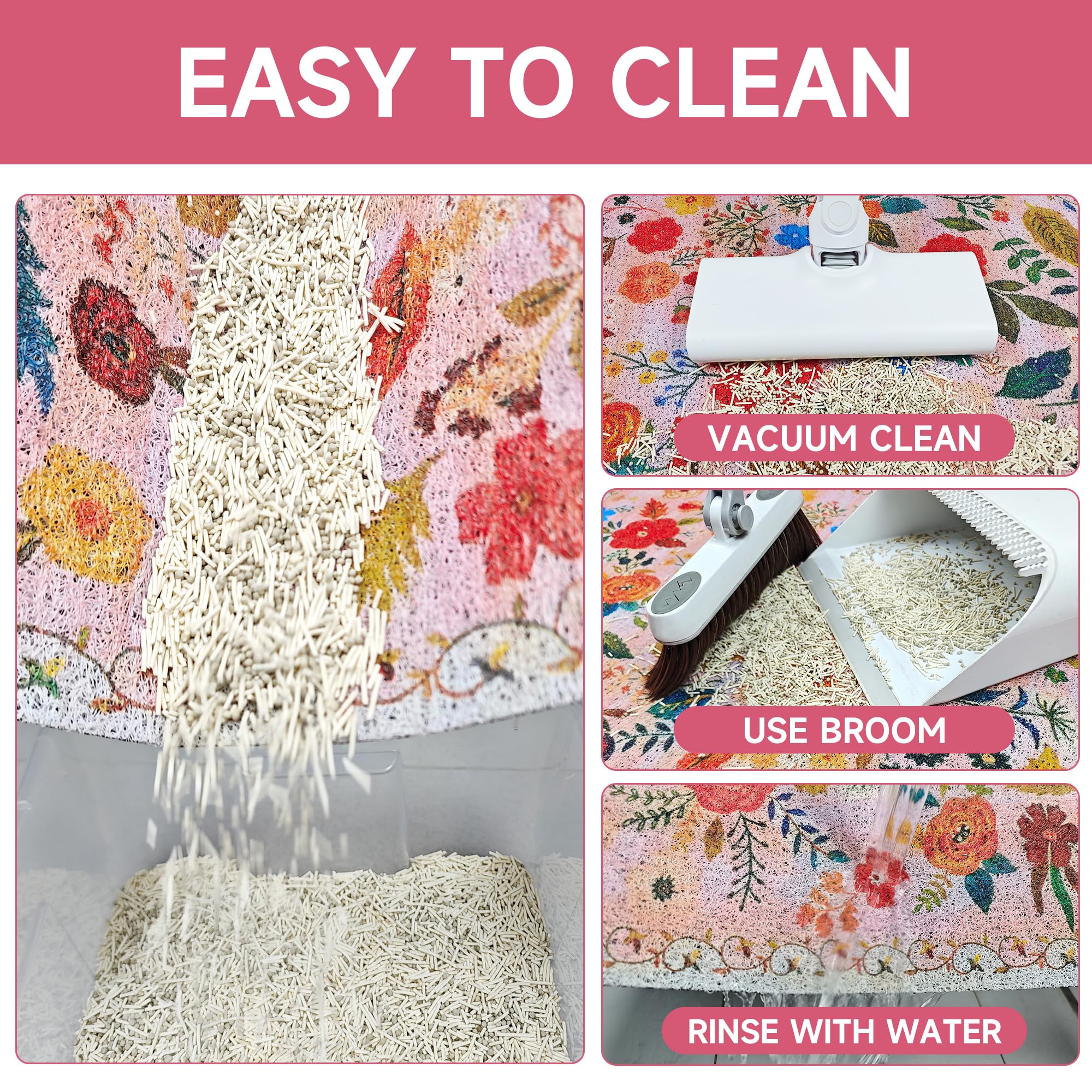 YOSEPATI quick-clean litter mat: shake and vacuum for easy maintenance