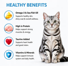 YOSSOA omega-3 fish oil bottle highlighting skin and coat benefits.