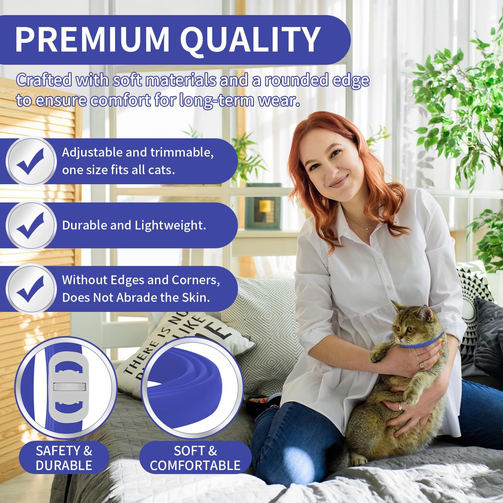 YOTANGO adjustable feline collar demonstrating easy fit for kittens and adult cats