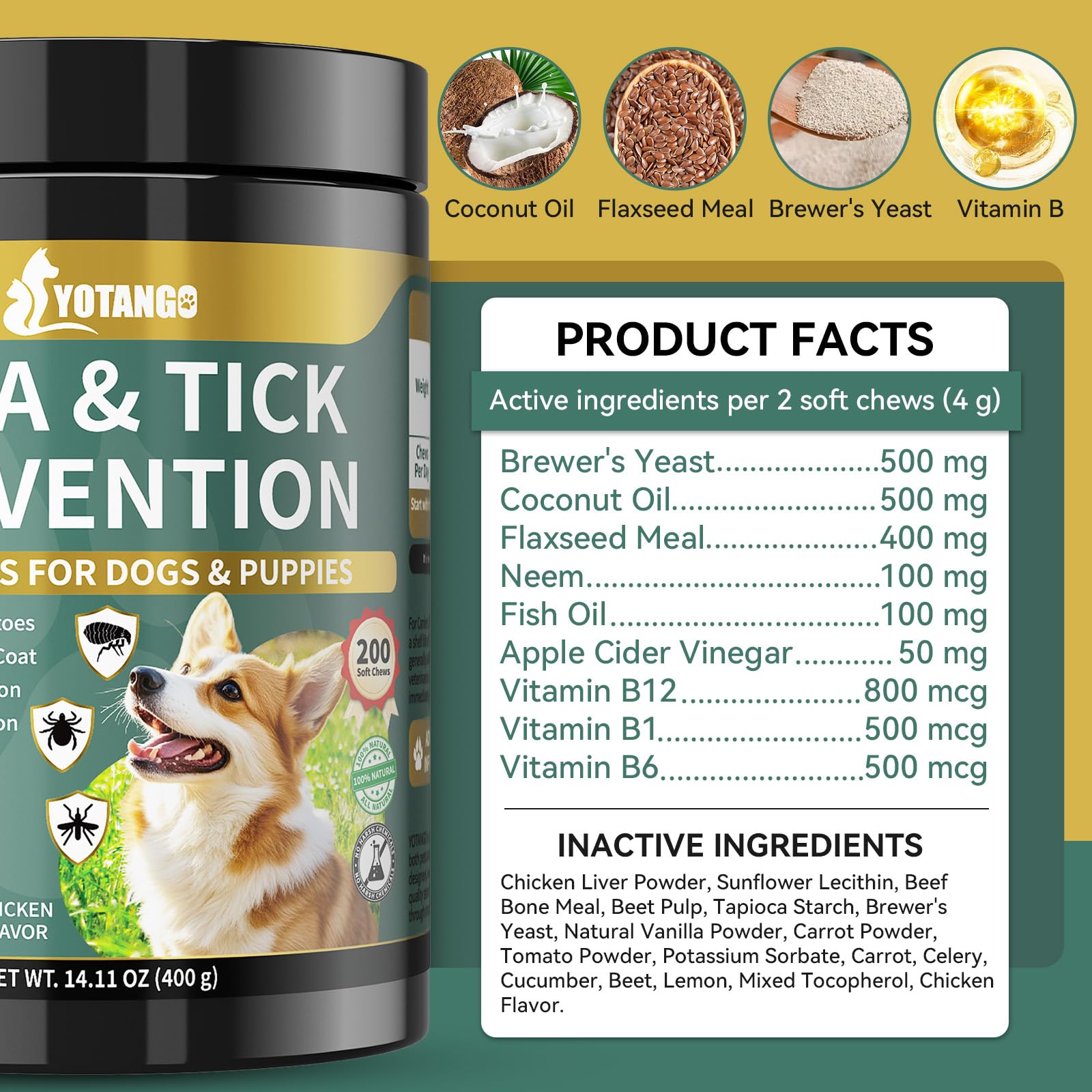 YOTANGO all-breeds chews ideal for dogs and seniors.