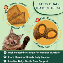 YOTANGO cat calming treats closeup of cat enjoying a treat