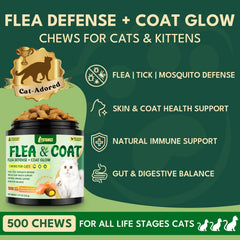 YOTANGO cat flea chews crunchy crust with creamy cheese core appeals to picky cats.