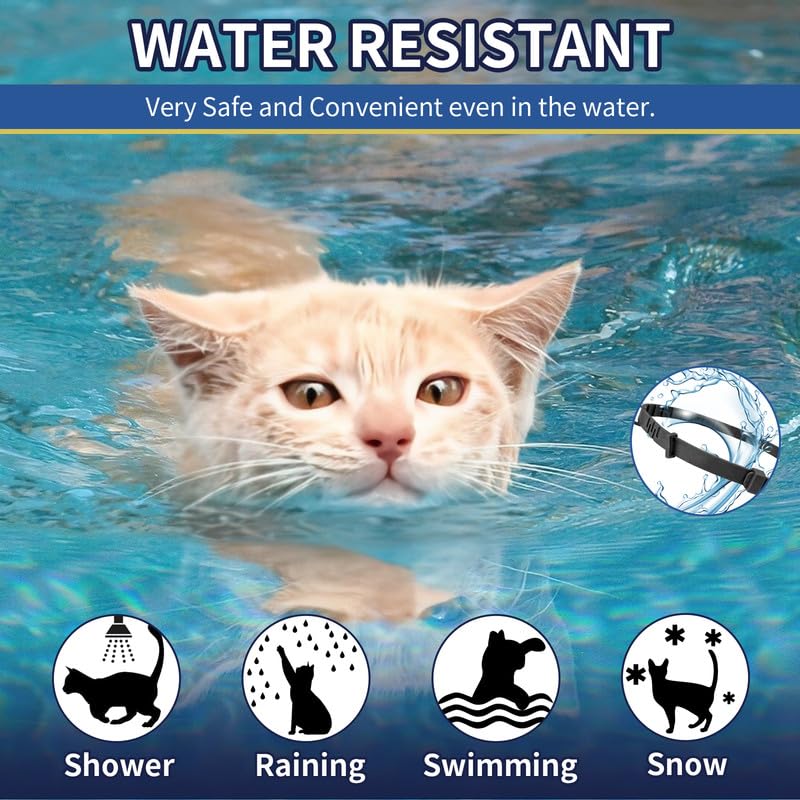 Adjustable 38 cm strap fits many cats for secure, worry-free use.