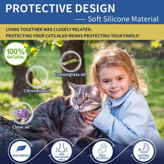 Breakaway design on YOTANGO collar emphasizes safe, comfortable wear for curious cats.