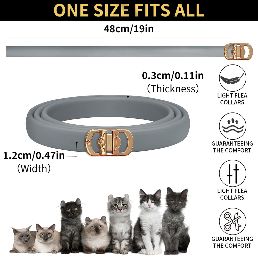 YOTANGO cat flea collar in black and gray blends with any coat