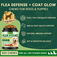 YOTANGO dog flea and tick chews beef flavor close-up shows crunchy crust and soft center.