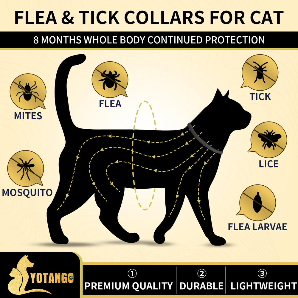 YOTANGO 4-pack adjustable-length collar stretched to fit a cat.