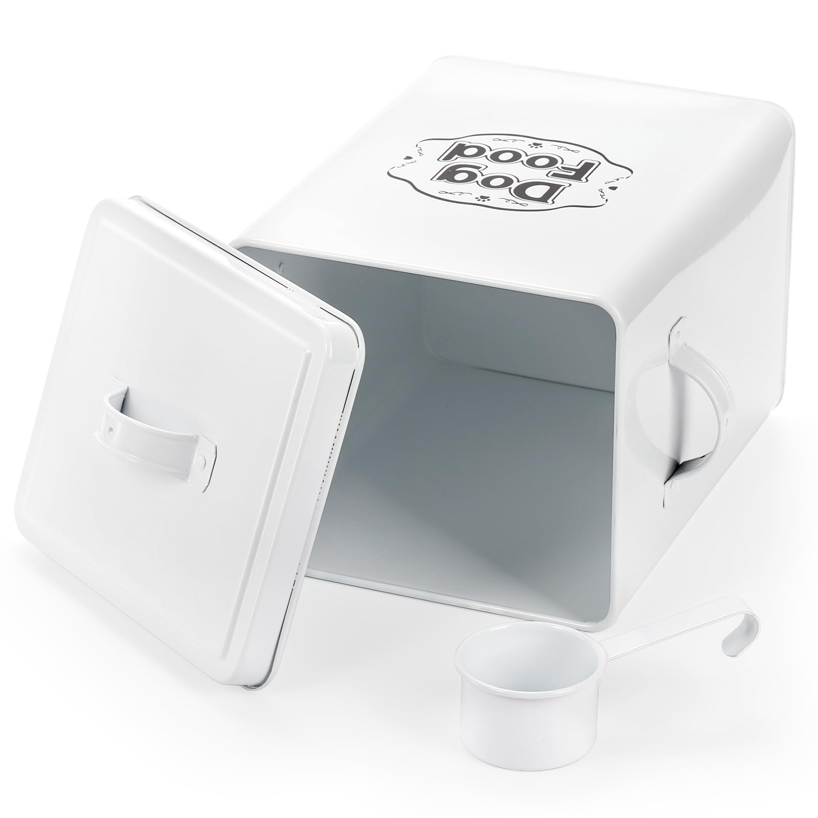 Youeon dog food container handle for comfortable lifting.