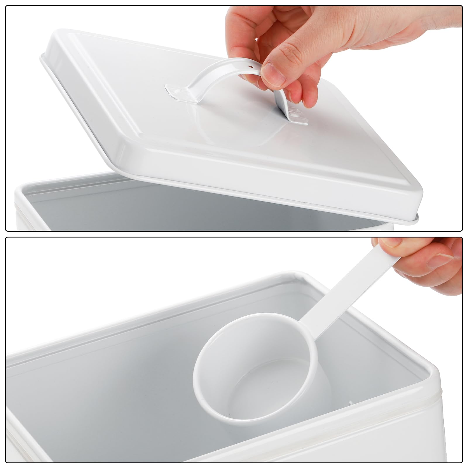 Youeon dog food container opening facilitates quick scooping.