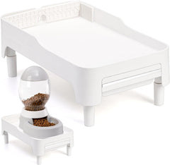 Youeon raised pet feeder stand with adjustable height for comfortable meals.