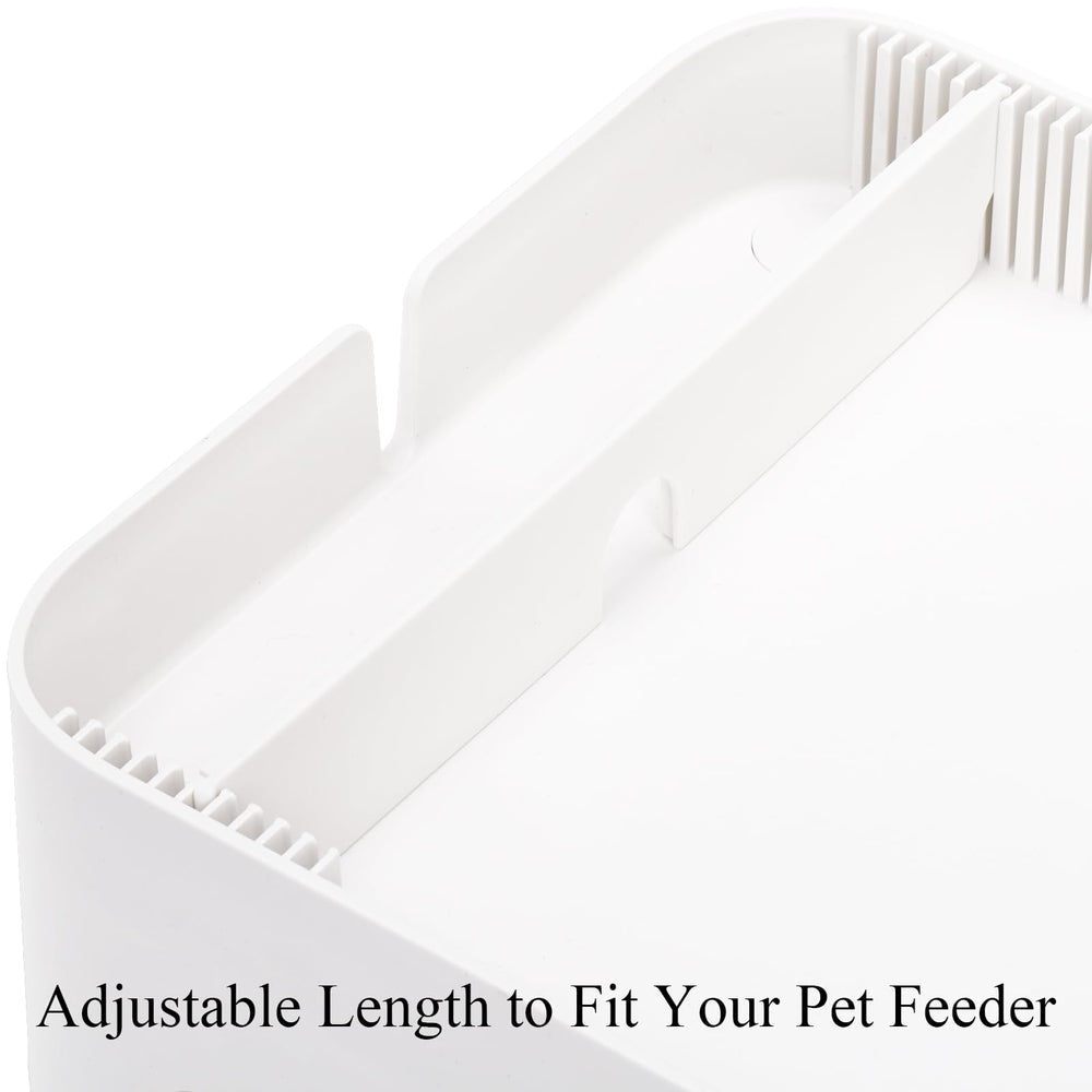 Youeon raised pet feeder stand center baffle hole stabilizes setup.