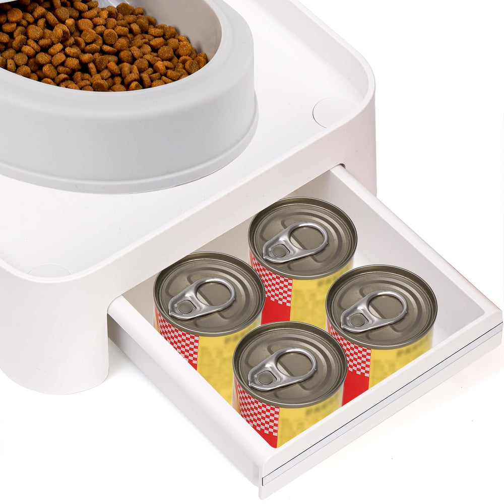 Youeon raised pet feeder stand fits most automatic feeders for convenience.